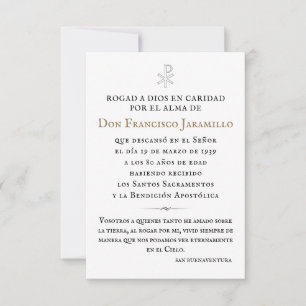 Recordatorio Memorial Card