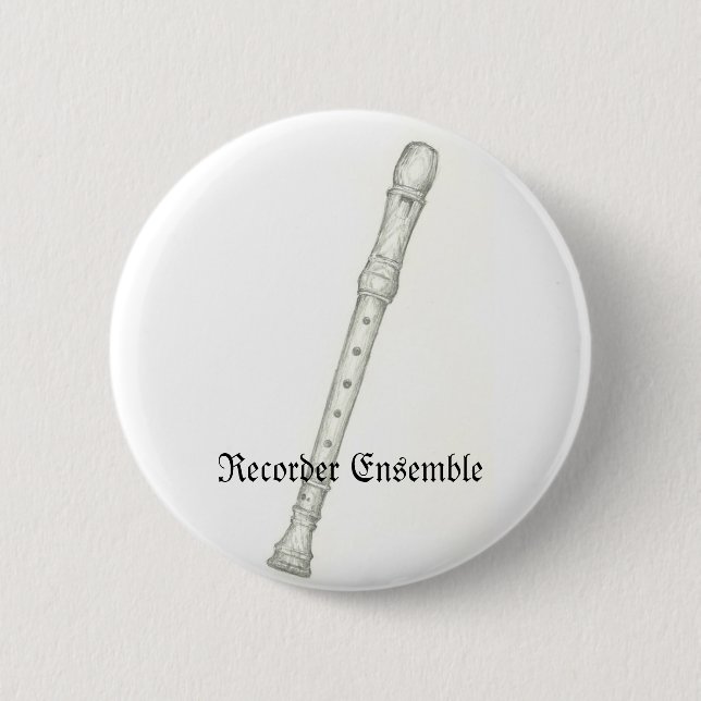 Recorder Ensemble 6 Cm Round Badge (Front)
