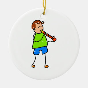 Recorder Kid Ceramic Tree Decoration