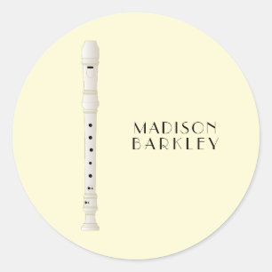 Recorder Music Teacher Classic Round Sticker