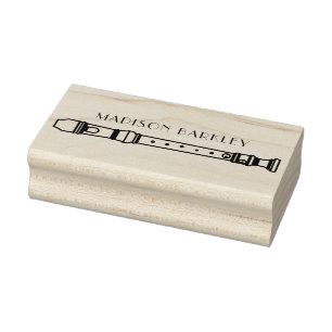 Recorder Music Teacher Musician Band Rubber Stamp