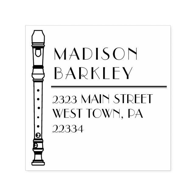 Recorder Music Teacher Musician Band Self-inking Stamp (Design)