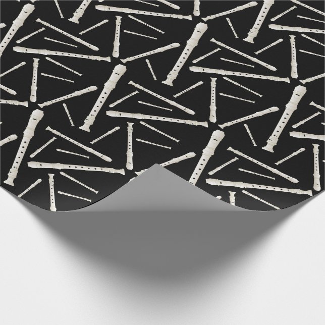 Recorder Music Teacher Musician Band Wrapping Paper (Corner)