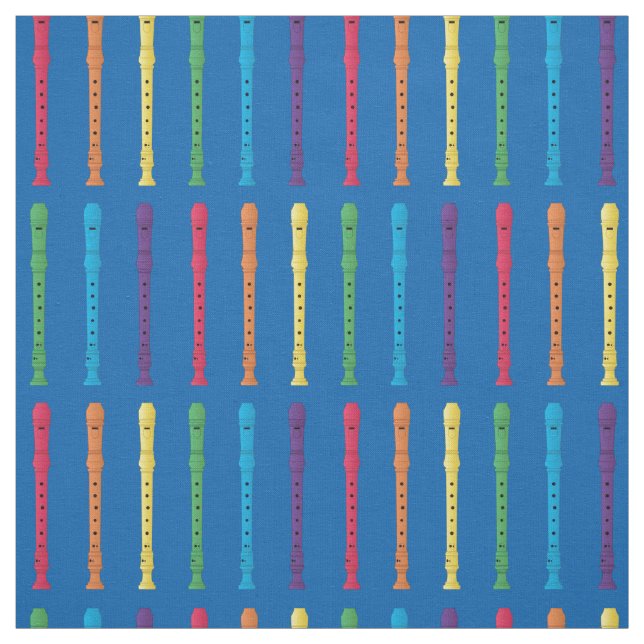 Recorders Rainbow Music Musician Room Decor Fabric (Swatch)