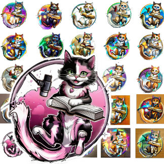 Recording Kitty Sticker - 25 Art Variations