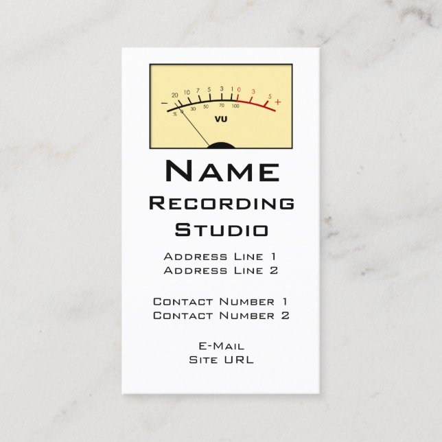 Recording Studio Business Card - Transparent bkg (Front)