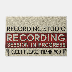 Recording Studio, Quiet Please Sign, Studio Decor Doormat