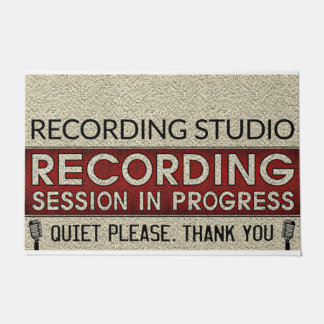 Recording Studio, Quiet Please Sign, Studio Decor Doormat