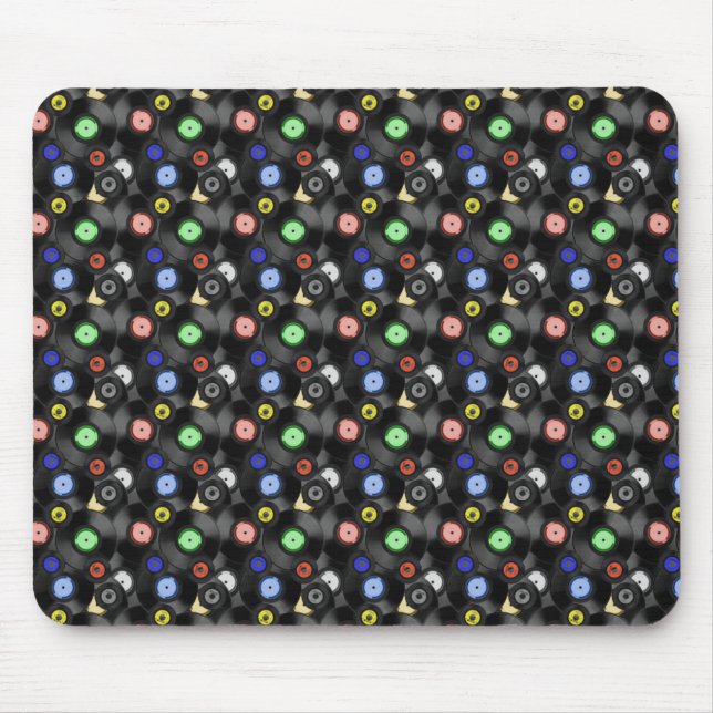 Records Pattern Mouse Mat (Front)
