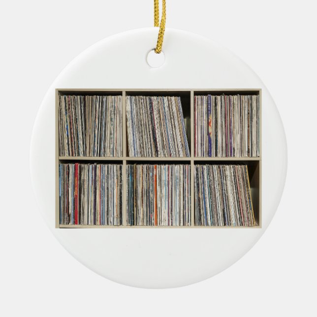 Records Vinyl Albums Record Collection Shelf Ceramic Tree Decoration (Front)