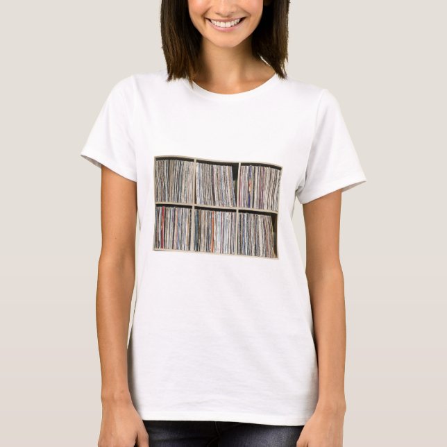 Records Vinyl Albums Record Collection Shelf T-Shirt (Front)