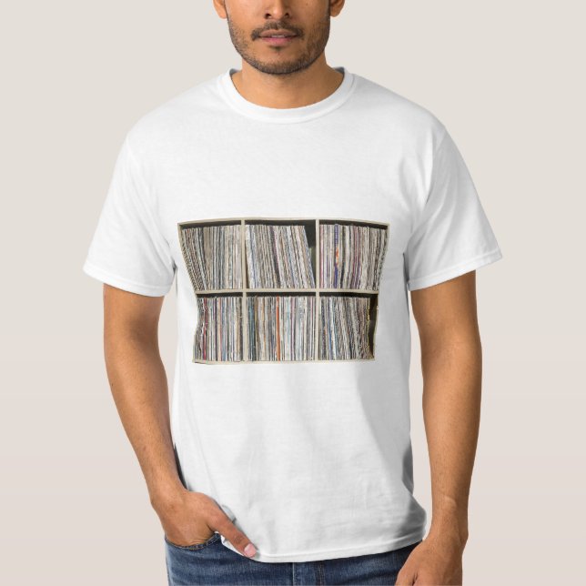 Records Vinyl Albums Record Collection Shelf T-Shirt (Front)
