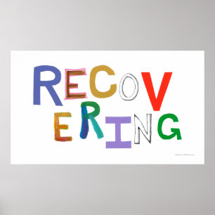 Recovering healing new beginning funky word art poster