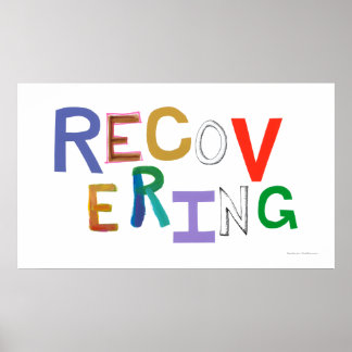 Recovering healing new beginning funky word art poster