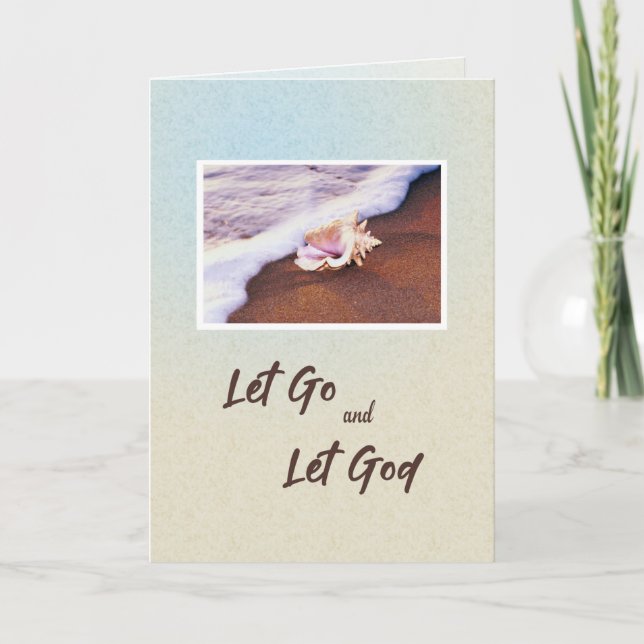 Recovery Anniversary Seashell 12 Step Addiction Card (Front)