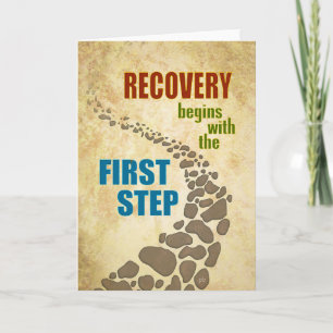 Recovery begins with the first step - stones card