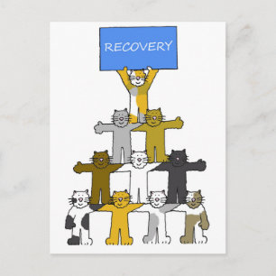Recovery Cats Celebrating Sobriety etc Postcard