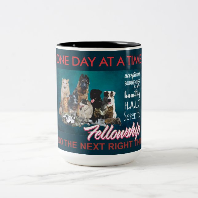 recovery fellowship slogan pets mug 25 (Center)