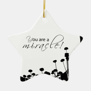 Recovery Miracle, Black and White Ceramic Tree Decoration