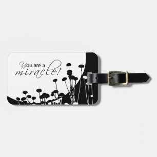 Recovery Miracle, Black and White Luggage Tag