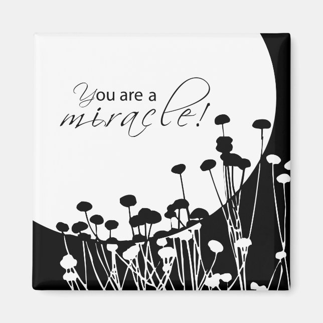 Recovery Miracle, Black and White Magnet (Front)