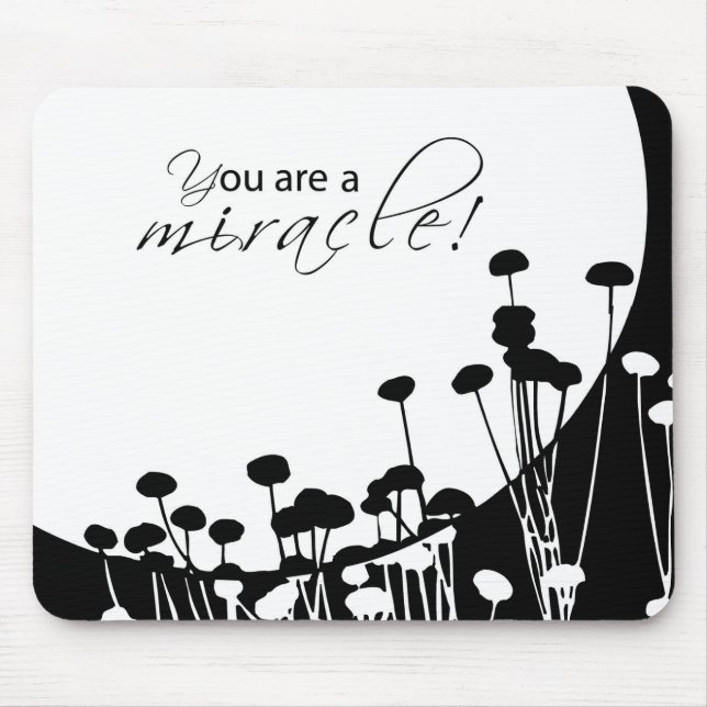 Recovery Miracle, Black and White Mouse Mat (Front)