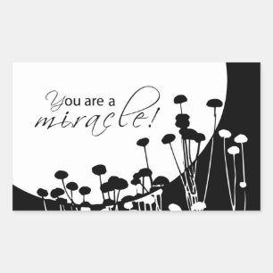 Recovery Miracle, Black and White Rectangular Sticker