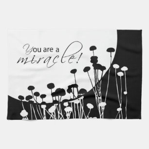 Recovery Miracle, Black and White Tea Towel