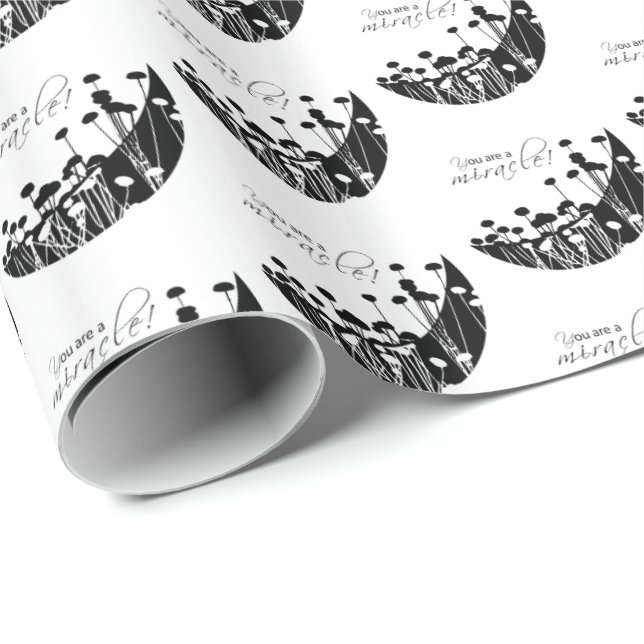 Recovery Miracle, Black and White Wrapping Paper (Roll Corner)