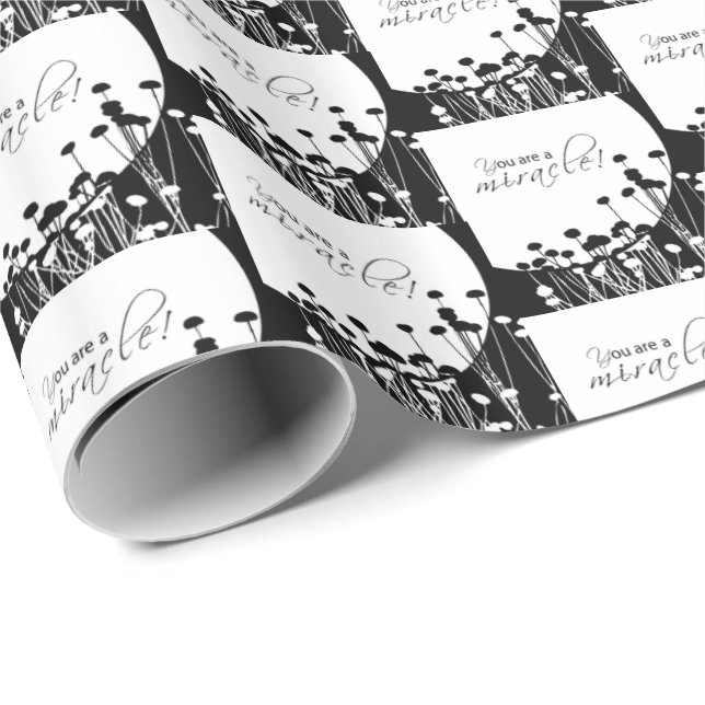 Recovery Miracle, Black and White Wrapping Paper (Roll Corner)