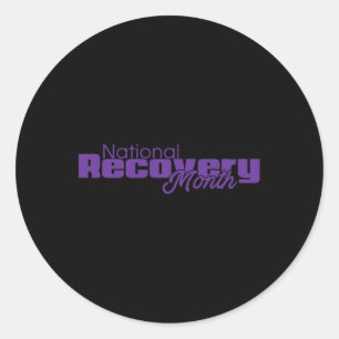 Recovery Month - Purple Logo Classic Round Sticker