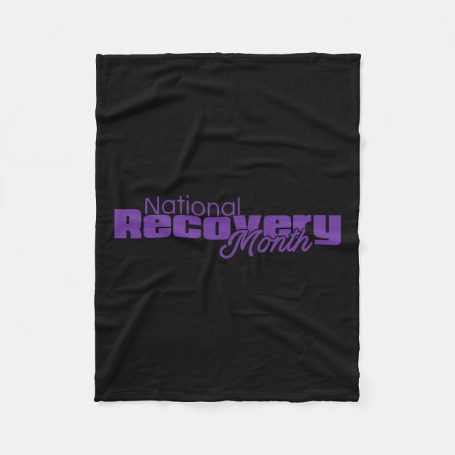 Recovery Month - Purple Logo  Fleece Blanket (Front)