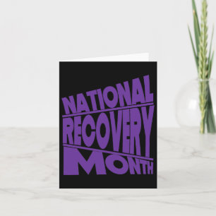 Recovery Month Purple Typography Design Card
