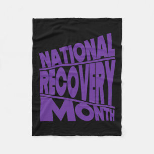 Recovery Month Purple Typography Design Fleece Blanket