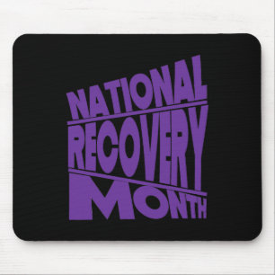 Recovery Month Purple Typography Design Mouse Mat