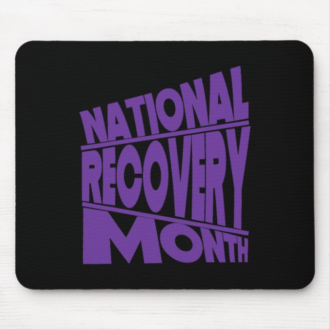 Recovery Month Purple Typography Design  Mouse Mat (Front)