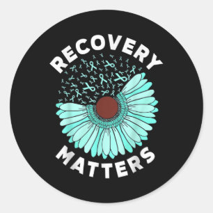 Recovery S Alcohol Drug Awareness Addiction Ribbon Classic Round Sticker