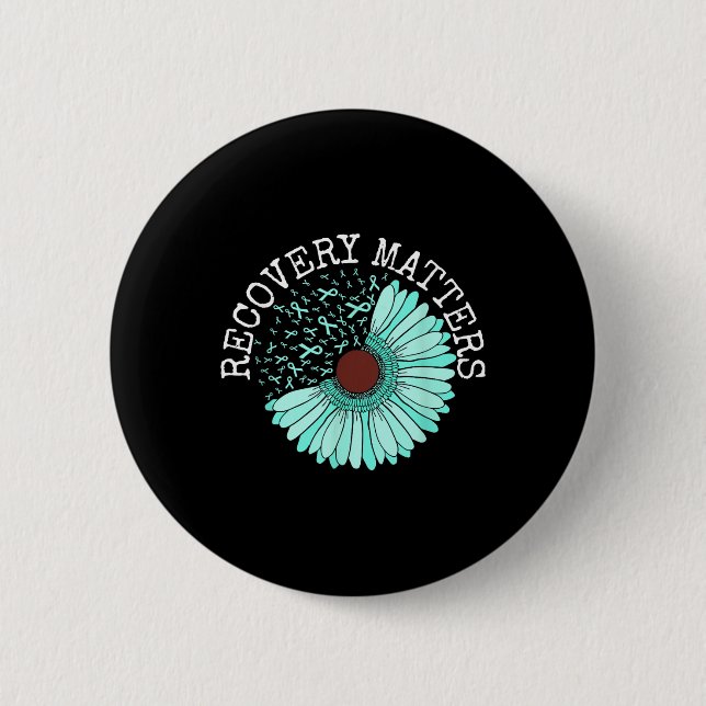 Recovery S Drug Alcohol Awareness Addiction Ribbon 6 Cm Round Badge (Front)