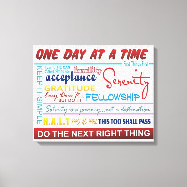recovery slogans canvas print (Front)