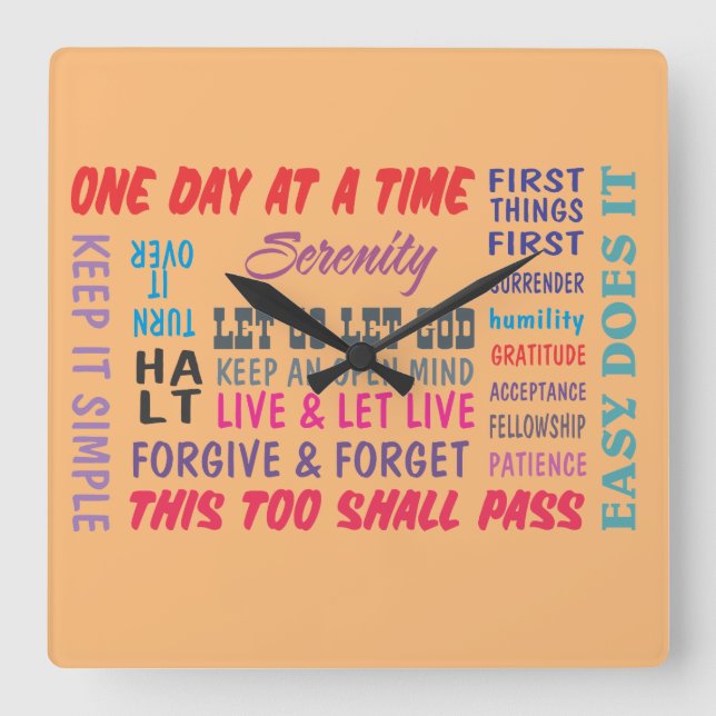 recovery Slogans clock (Front)