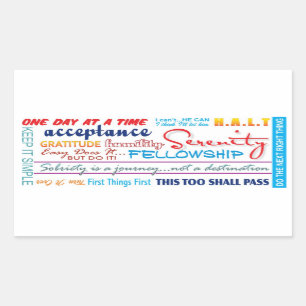 recovery slogans rectangular sticker