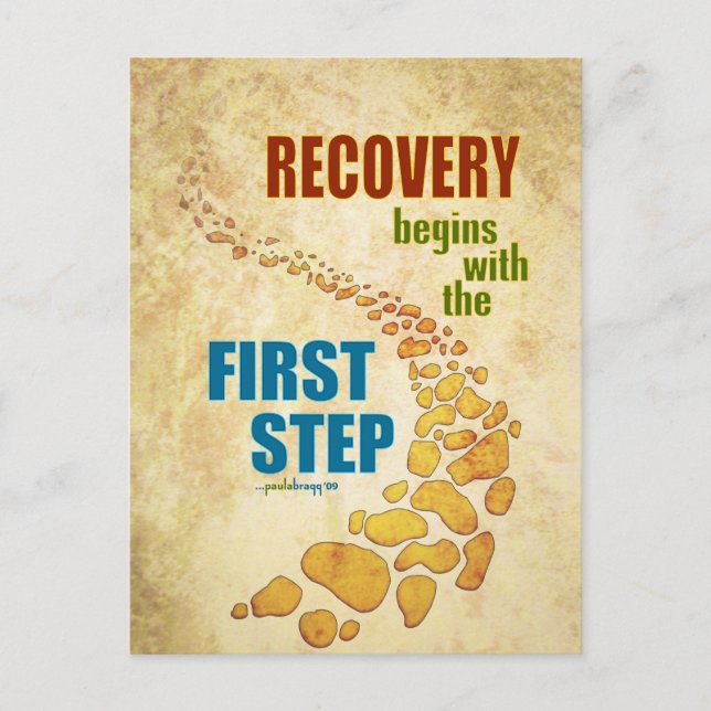 Recovery, the First Step (12 step, recovery) Postcard (Front)