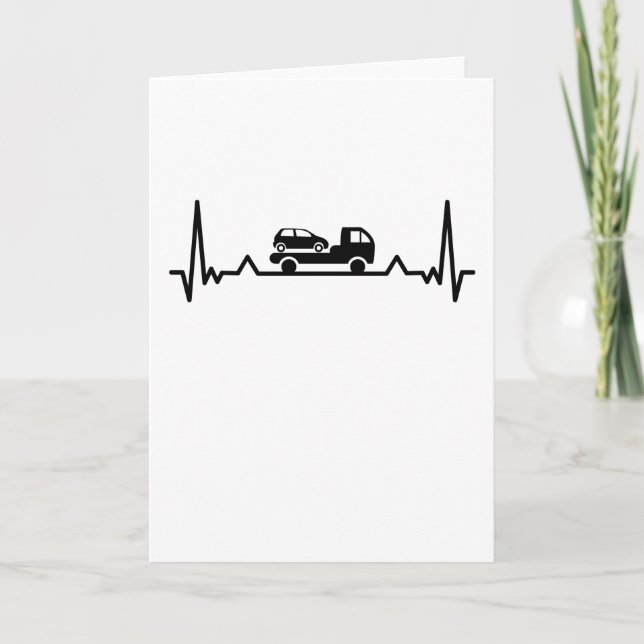 Recovery Truck Driver Heartbeat Gifts Card (Front)