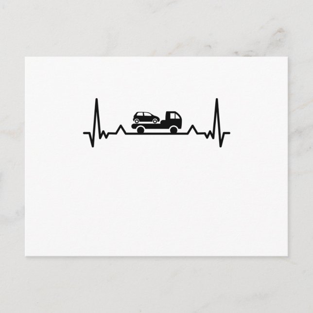 Recovery Truck Driver Heartbeat Gifts Postcard (Front)