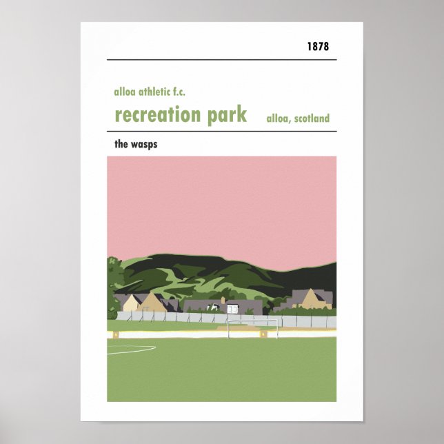 Recreation Park, Alloa. Haynes Style Manual Print. Poster (Front)