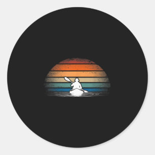 Recreational kayak outdoor enthusiast river classic round sticker