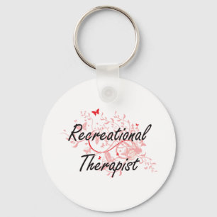 Recreational Therapist Artistic Job Design with Bu Key Ring
