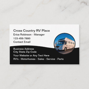 Recreational Vehicle Motorhomes Business Cards