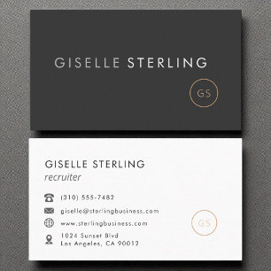 Recruiter HR Consultant Luxury Black Elegant Business Card