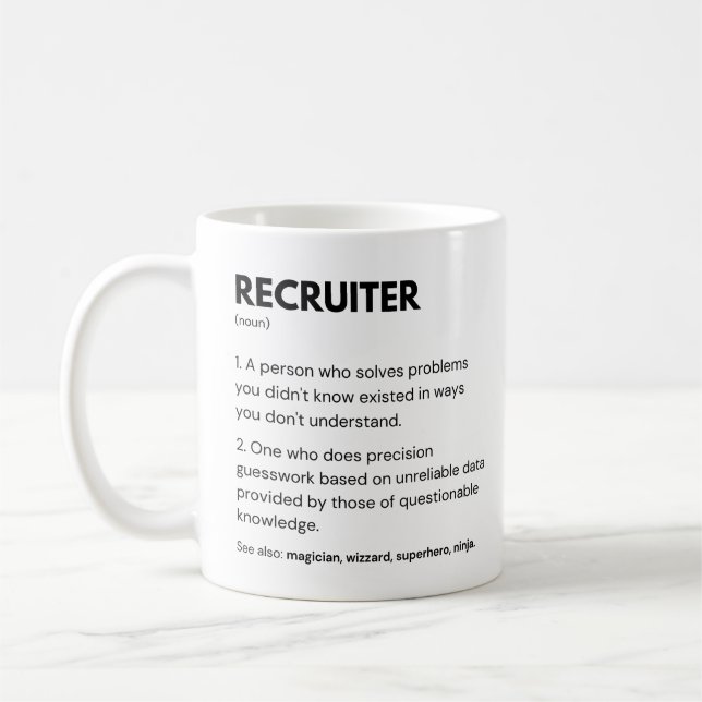 Recruiter & Hr Department Worker Definition Coffee Mug (Left)